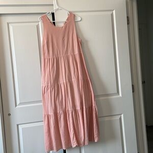 Pink tiered maxi dress